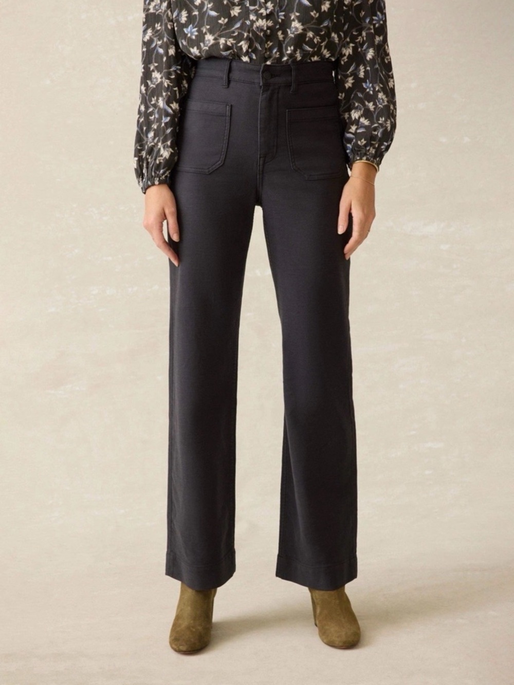 Faherty Stretch Terry Patch Pocket Pants Black 26 Sailor